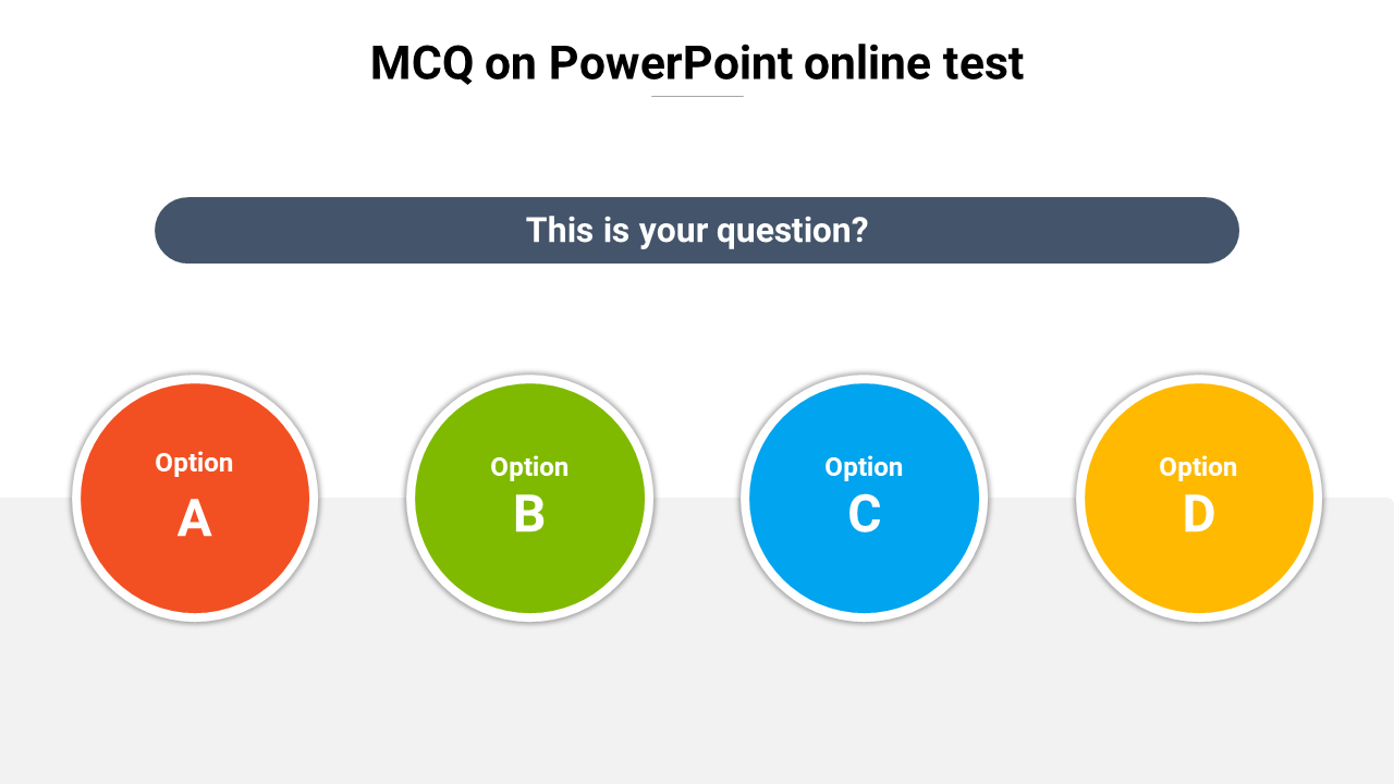 Stunning MCQ On PowerPoint Online Test Template Slide